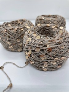 Королевские пайетки AJ151 Капучино (золотые пайетки)