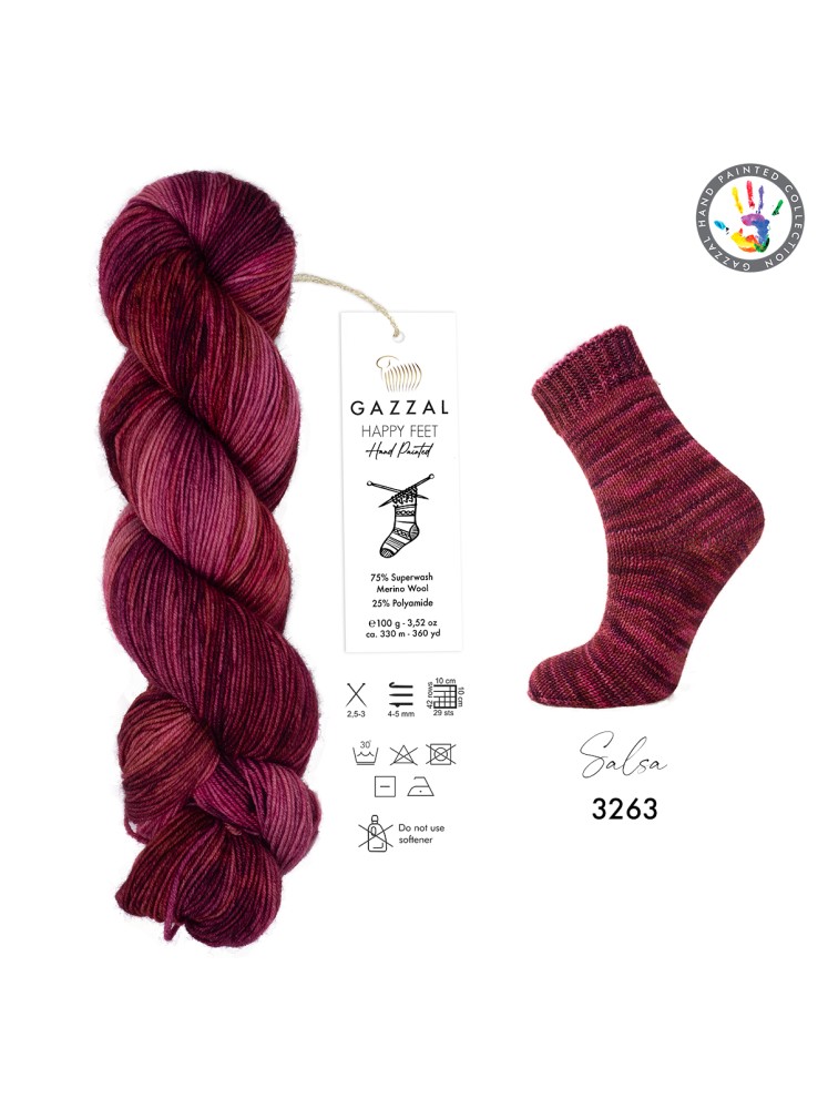 Пряжа Happy Feet Gazzal 3263 Сальса