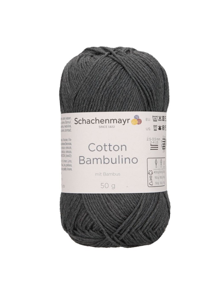 Пряжа Cotton Bambulino Schachenmayr 98 Мокрый асфальт