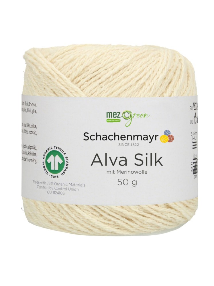 Пряжа Alva Silk Schachenmayr 002 Молочный