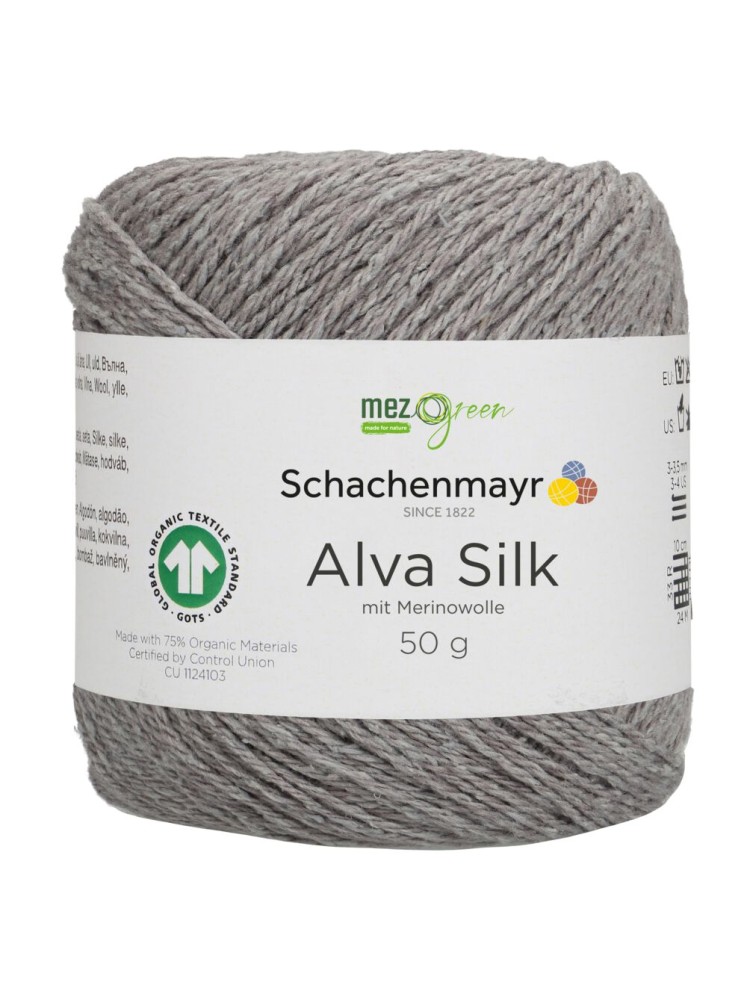 Пряжа Alva Silk Schachenmayr 092 Светлый серый