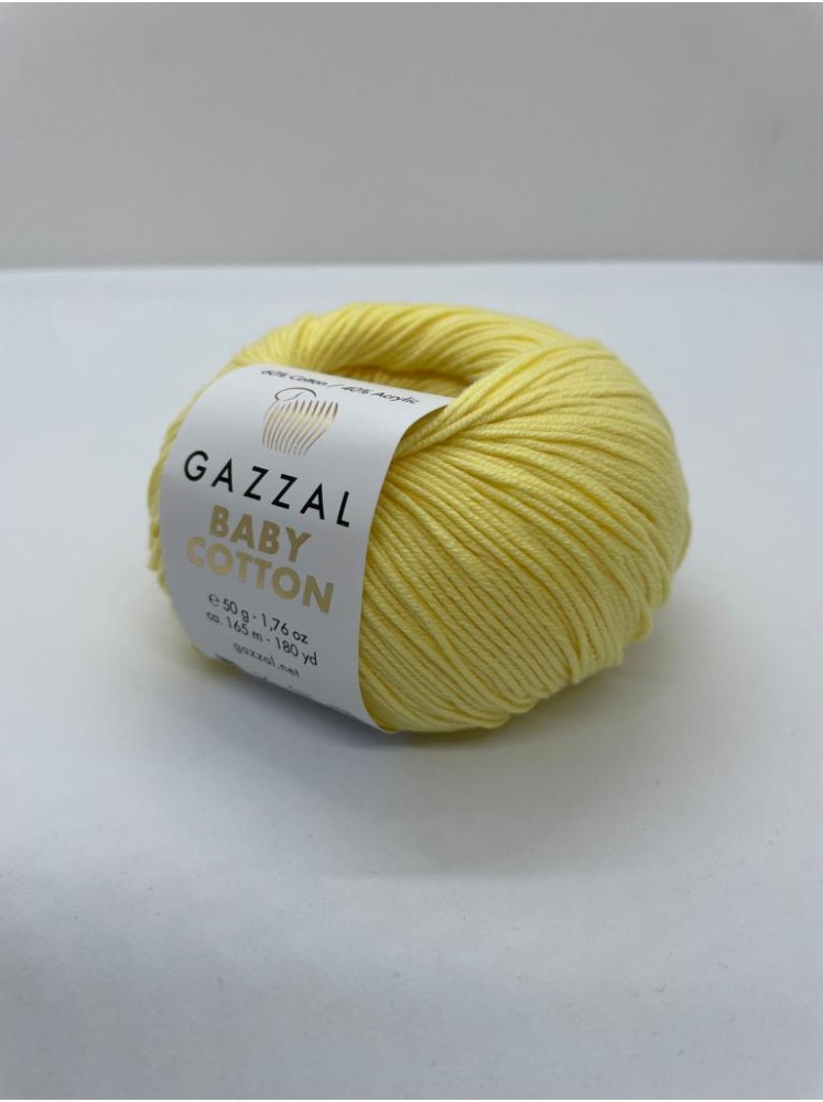Пряжа Baby Cotton Gazzal 3413 Лимонный