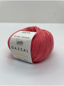 Пряжа Baby Cotton Gazzal 3435 Розовый коралл