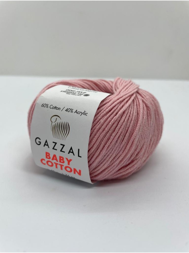 Пряжа Baby Cotton Gazzal 3444 Пудра