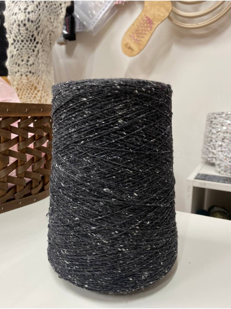 Твид FIL-3 BRISTOL, 50% шерсть (virgin wool), 20% буретный шелк, 30% полиамид, 100г 620м, антрацит