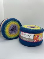 Пряжа Flowers Yarn Art 257 Сине-жёлто-лавандовый