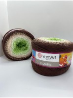 Пряжа Flowers Yarnart 272 Зелёный-шоколад