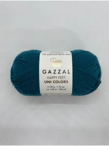 Пряжа Happy Feet Uni Colors Gazzal 3563 Морская волна тёмный