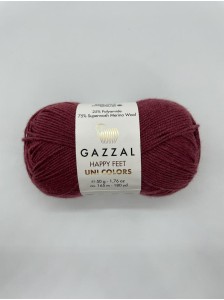 Пряжа Happy Feet Uni Colors Gazzal 3568 Винный