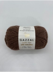 Пряжа Happy Feet Uni Colors Gazzal 3557 Коричневый