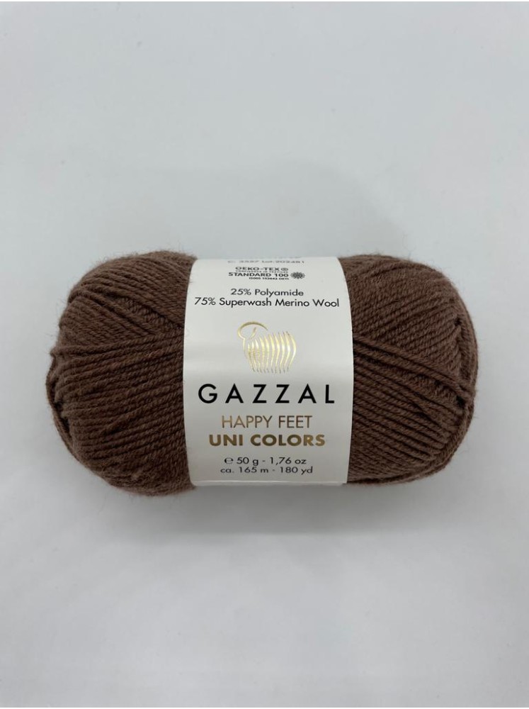 Пряжа Happy Feet Uni Colors Gazzal 3557 Коричневый