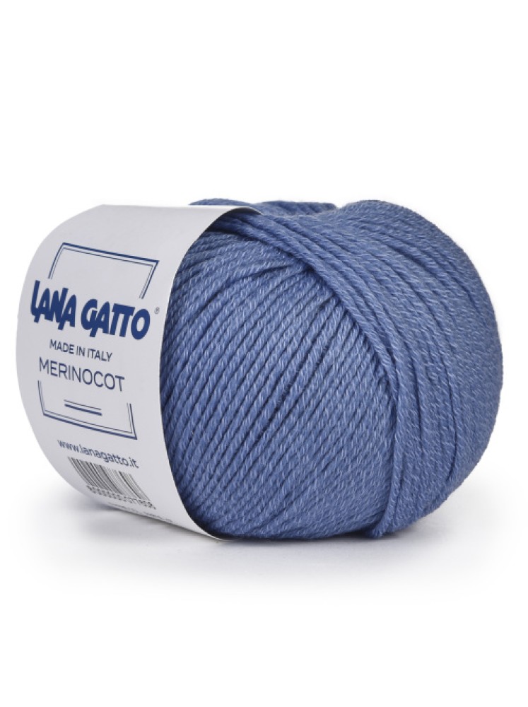 Пряжа Merinocot LANA GATTO 13158 Небесный синий 