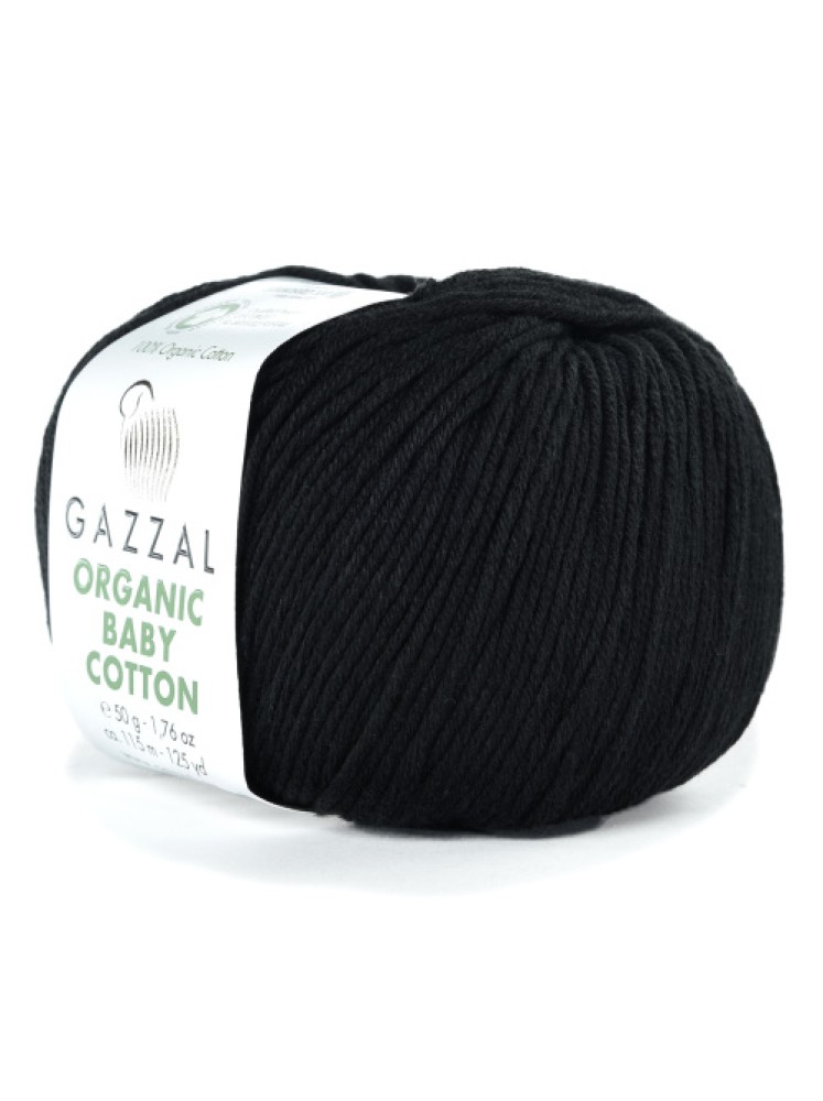 Пряжа Organic Baby Cotton Gazzal 430 Чёрный
