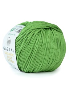 Пряжа Organic Baby Cotton Gazzal 440 Молодая трава