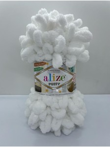 Пряжа Puffy Alize 55 Белоснежный