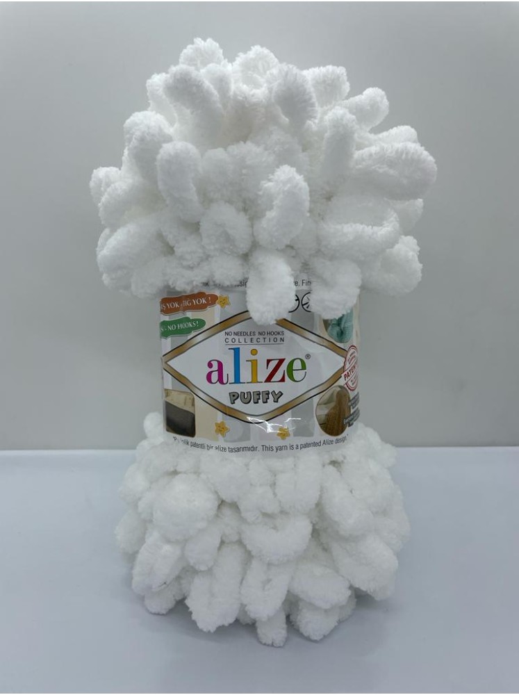 Пряжа Puffy Alize 55 Белоснежный