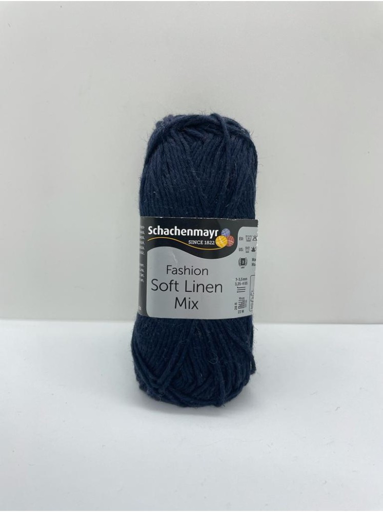 Пряжа Soft Linen Mix Schachenmayr 50 Тёмный синий