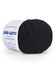Пряжа Super Soft LANA GATTO 10008 Чёрный
