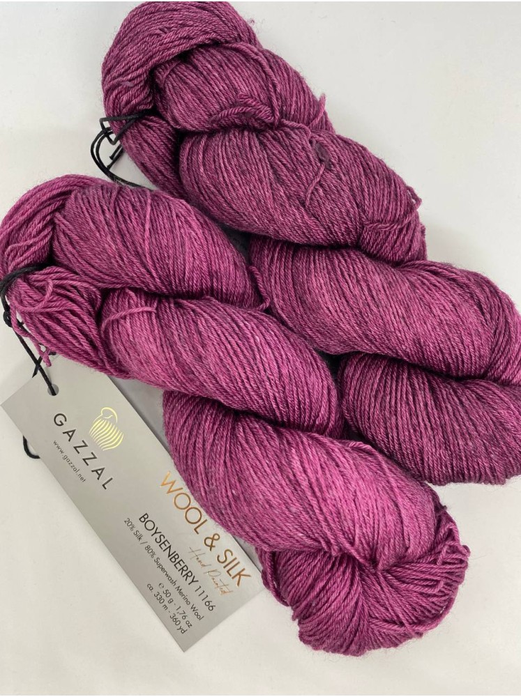 Пряжа Wool&Silk Gazzal 11166 Бойзенова ягода