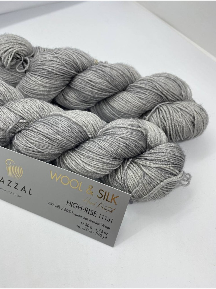 Пряжа Wool&Silk Gazzal 11131 Светлый серый